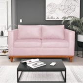 Sofá 3 Lugares Europa 180 cm Estilo Conforto e Elegância Suede Rosa bebê - Amarena Móveis