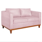 Sofá 3 Lugares Europa 180 cm Estilo Conforto e Elegância Suede Rosa bebê - Amarena Móveis