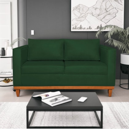 Sofá 3 Lugares Europa 180 cm Estilo Conforto e Elegância Suede Verde - Amarena Móveis