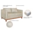 Sofa 3 Lugares Europa 180cm Estilo Conforto e Elegancia Bouclé Bege - Amarena Móveis