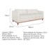 Sofa 3 Lugares Europa 180cm Estilo Conforto e Elegancia Bouclé Branco - Amarena Móveis
