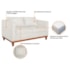Sofa 3 Lugares Europa 180cm Estilo Conforto e Elegancia Bouclé Branco - Amarena Móveis