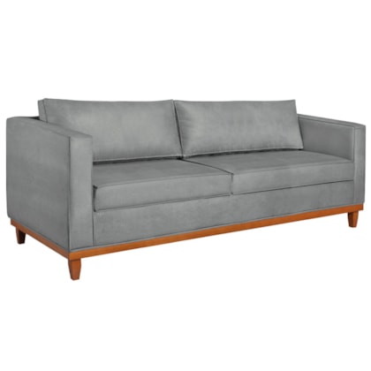 Sofa 3 Lugares Europa 180cm Estilo Conforto e Elegancia Bouclé Cinza - Amarena Móveis