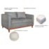 Sofa 3 Lugares Europa 180cm Estilo Conforto e Elegancia Bouclé Cinza - Amarena Móveis