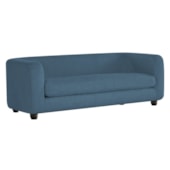 Sofá 3 Lugares Luxo Recepção Escritorio Sala Veneza 180cm Linho Azul Royal