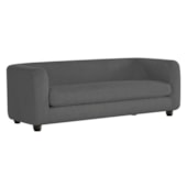 Sofá 3 Lugares Luxo Recepção Escritorio Sala Veneza 180cm Linho Cinza Escuro