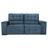 Sofá 3 Lugares Luxo Recepção Escritorio Sala Vicenza 175cm Linho Azul Royal