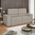 Sofá 3 Lugares Luxo Recepção Escritorio Sala Vicenza 175cm Linho Bege