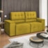 Sofá 3 Lugares Luxo Recepção Escritorio Sala Vicenza 175cm Suede Amarelo