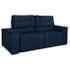 Sofá 3 Lugares Luxo Recepção Escritorio Sala Vicenza 175cm Suede Azul Marinho