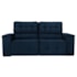 Sofá 3 Lugares Luxo Recepção Escritorio Sala Vicenza 175cm Suede Azul Marinho