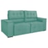 Sofá 3 Lugares Luxo Recepção Escritorio Sala Vicenza 175cm Suede Azul Tiffany