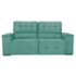 Sofá 3 Lugares Luxo Recepção Escritorio Sala Vicenza 175cm Suede Azul Tiffany