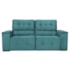 Sofá 3 Lugares Luxo Recepção Escritorio Sala Vicenza 175cm Suede Azul Turquesa