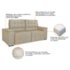 Sofá 3 Lugares Luxo Recepção Escritorio Sala Vicenza 175cm Suede Bege