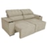 Sofá 3 Lugares Luxo Recepção Escritorio Sala Vicenza 175cm Suede Bege