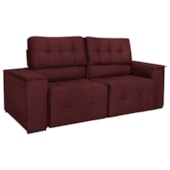 Sofá 3 Lugares Luxo Recepção Escritorio Sala Vicenza 175cm Suede Bordo