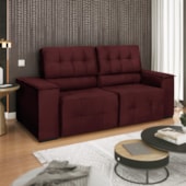 Sofá 3 Lugares Luxo Recepção Escritorio Sala Vicenza 175cm Suede Bordo