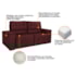 Sofá 3 Lugares Luxo Recepção Escritorio Sala Vicenza 175cm Suede Bordo