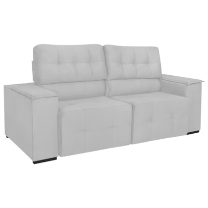 Sofá 3 Lugares Luxo Recepção Escritorio Sala Vicenza 175cm Suede Branco