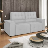 Sofá 3 Lugares Luxo Recepção Escritorio Sala Vicenza 175cm Suede Branco
