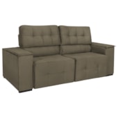 Sofá 3 Lugares Luxo Recepção Escritorio Sala Vicenza 175cm Suede Cappuccino