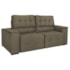 Sofá 3 Lugares Luxo Recepção Escritorio Sala Vicenza 175cm Suede Cappuccino