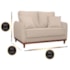 Sofá 3 Lugares Sala de Estar Recepção Luxo Conforto Benny 180cm Linho Bege
