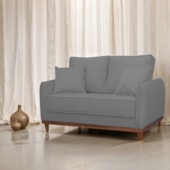 Sofá 3 Lugares Sala de Estar Recepção Luxo Conforto Benny 180cm Linho Cinza