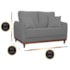 Sofá 3 Lugares Sala de Estar Recepção Luxo Conforto Benny 180cm Linho Cinza