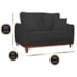 Sofá 3 Lugares Sala de Estar Recepção Luxo Conforto Benny 180cm Linho Preto