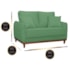 Sofá 3 Lugares Sala de Estar Recepção Luxo Conforto Benny 180cm Linho Verde