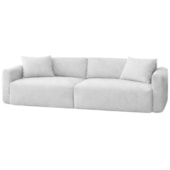 Sofá 3 Lugares Velaris 200cm Sala de Estar Luxo Recepção Conforto Escritório Bouclé Branco