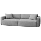 Sofá 3 Lugares Velaris 200cm Sala de Estar Luxo Recepção Conforto Escritório Bouclé Cinza