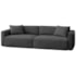 Sofá 3 Lugares Velaris 200cm Sala de Estar Luxo Recepção Conforto Escritório Linho Cinza Escuro
