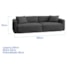 Sofá 3 Lugares Velaris 200cm Sala de Estar Luxo Recepção Conforto Escritório Linho Cinza Escuro