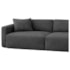 Sofá 3 Lugares Velaris 200cm Sala de Estar Luxo Recepção Conforto Escritório Linho Cinza Escuro