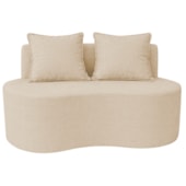 Sofá Bellé 100cm Moderno Confortável Sala Estar Luxo Bouclé Bege