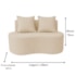 Sofá Bellé 100cm Moderno Confortável Sala Estar Luxo Bouclé Bege