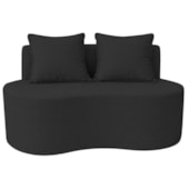 Sofá Bellé 100cm Moderno Confortável Sala Estar Luxo Bouclé Preto