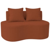 Sofá Bellé 100cm Moderno Confortável Sala Estar Luxo Bouclé Terracota