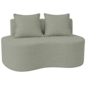 Sofá Bellé 100cm Moderno Confortável Sala Estar Luxo Bouclé Verde Oliva