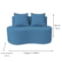Sofá Bellé 100cm Moderno Confortável Sala Estar Luxo Linho Azul Royal