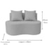 Sofá Bellé 100cm Moderno Confortável Sala Estar Luxo Linho Cinza Claro