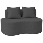Sofá Bellé 100cm Moderno Confortável Sala Estar Luxo Linho Cinza Escuro