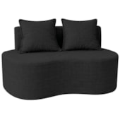 Sofá Bellé 100cm Moderno Confortável Sala Estar Luxo Linho Preto