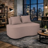 Sofá Bellé 100cm Moderno Confortável Sala Estar Luxo Linho Rose