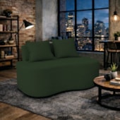 Sofá Bellé 100cm Moderno Confortável Sala Estar Luxo Linho Verde