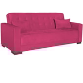 Sofá Cama 3 Lugares Jobim Suede Pink - Amarena Móveis