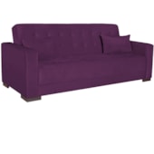 Sofá Cama 3 Lugares Jobim Suede Roxo - Amarena Móveis